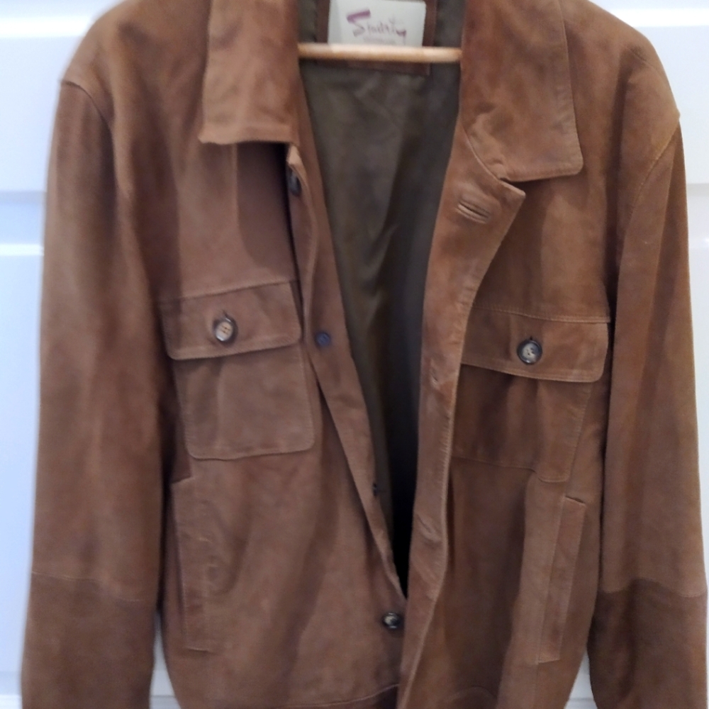 Smarty Switzerland Genuine Suede Trucker Jacket - Rich Brown